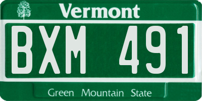 VT license plate BXM491