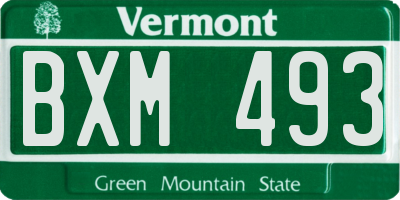 VT license plate BXM493