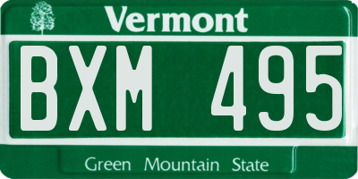 VT license plate BXM495