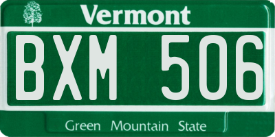 VT license plate BXM506