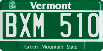 VT license plate BXM510