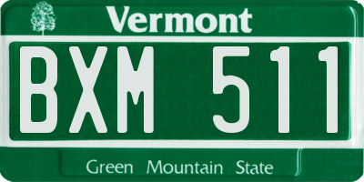 VT license plate BXM511