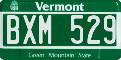VT license plate BXM529