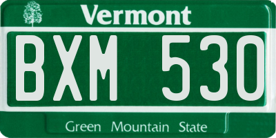 VT license plate BXM530