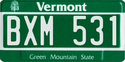 VT license plate BXM531