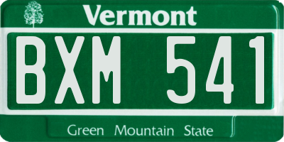VT license plate BXM541