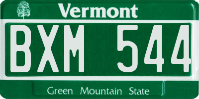 VT license plate BXM544