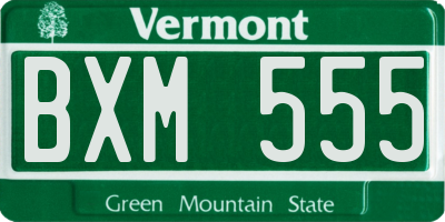 VT license plate BXM555