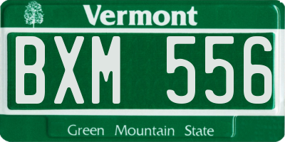VT license plate BXM556