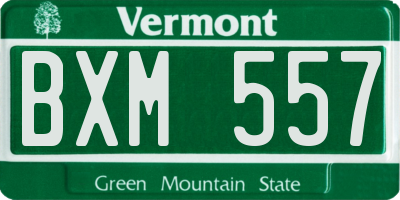 VT license plate BXM557