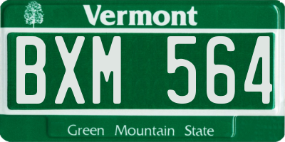 VT license plate BXM564