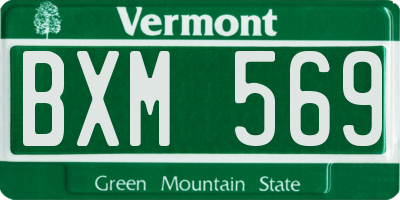 VT license plate BXM569