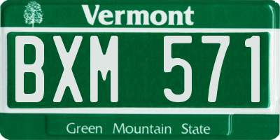VT license plate BXM571