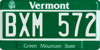 VT license plate BXM572