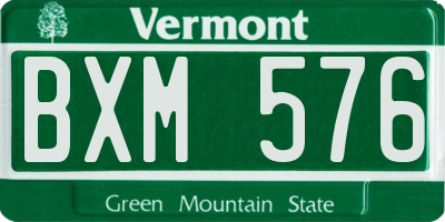 VT license plate BXM576
