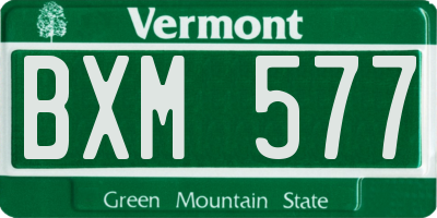 VT license plate BXM577