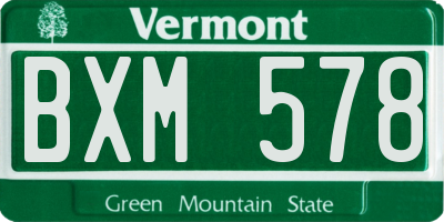 VT license plate BXM578