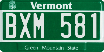 VT license plate BXM581