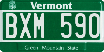 VT license plate BXM590