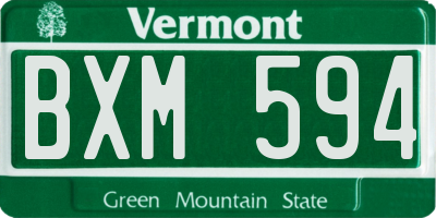 VT license plate BXM594