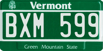 VT license plate BXM599