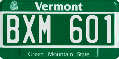 VT license plate BXM601
