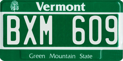 VT license plate BXM609