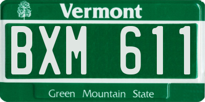 VT license plate BXM611