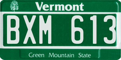 VT license plate BXM613