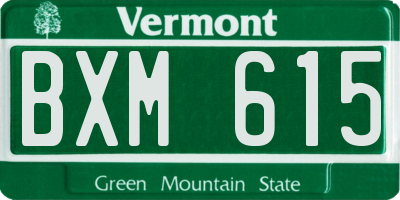 VT license plate BXM615