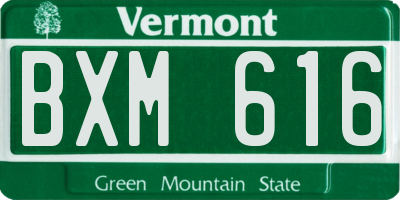 VT license plate BXM616