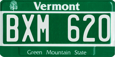 VT license plate BXM620