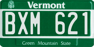 VT license plate BXM621