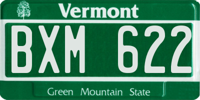 VT license plate BXM622