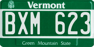 VT license plate BXM623