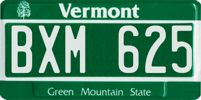 VT license plate BXM625