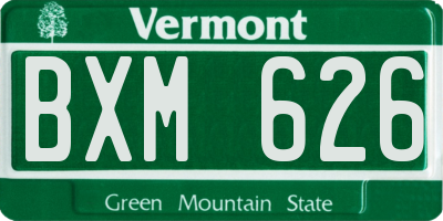 VT license plate BXM626