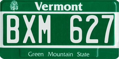 VT license plate BXM627