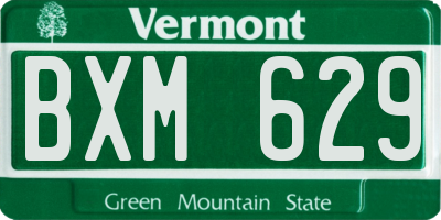 VT license plate BXM629