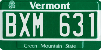 VT license plate BXM631