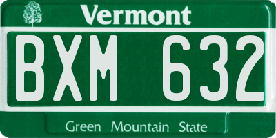 VT license plate BXM632