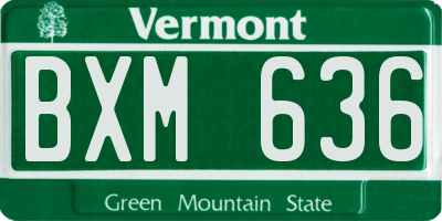 VT license plate BXM636