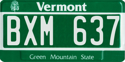 VT license plate BXM637
