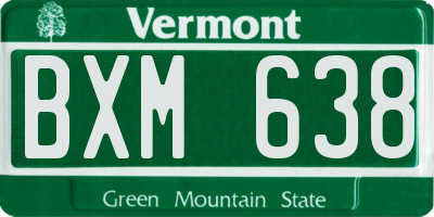 VT license plate BXM638