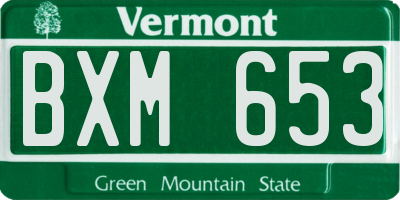 VT license plate BXM653