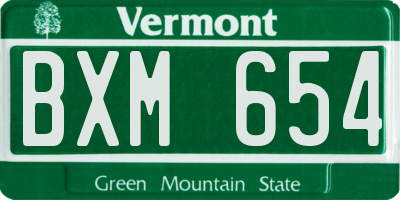 VT license plate BXM654