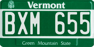 VT license plate BXM655