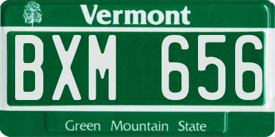 VT license plate BXM656