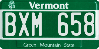 VT license plate BXM658