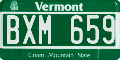 VT license plate BXM659